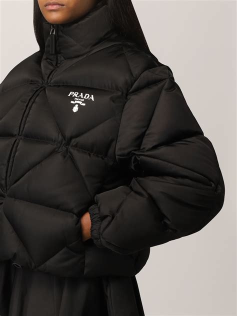 prada black coat womens